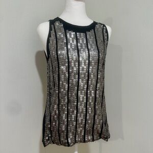 Tory Burch Black with Silver Sequins Tunic Size XS